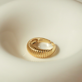 18K Gold Vermeil Ridged Ring