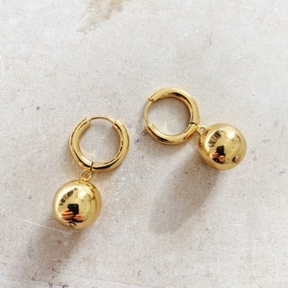 Solid 22K Gold Ball Rochelle Earrings