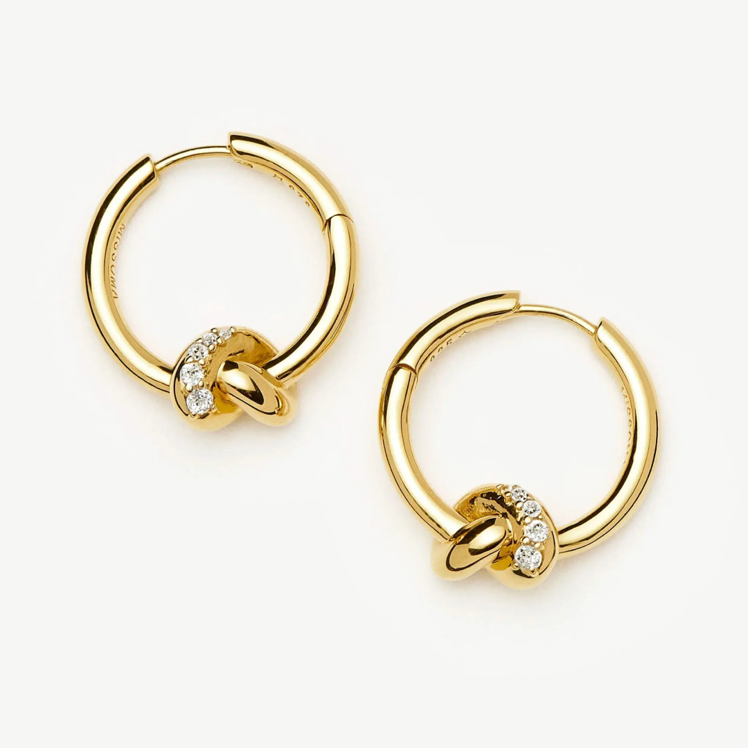 Lucy Williams Pavé Knot Hoop Earrings