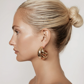 14K Gold Plated Double Hoop Earrings