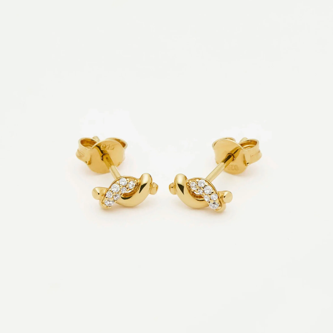 18K Gold Molten Snow Stud Earrings