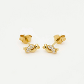 18K Gold Molten Snow Stud Earrings