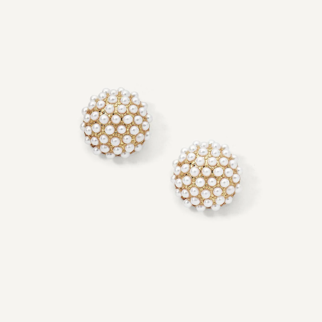 Domed Pearl Pave Studs