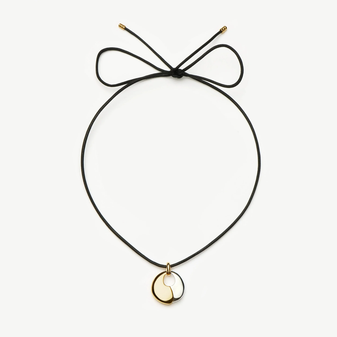 Two-Tone Pebble Pendant Necklace Set