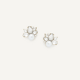 14K Gold Plated Mini Bordeaux Crystal Studs