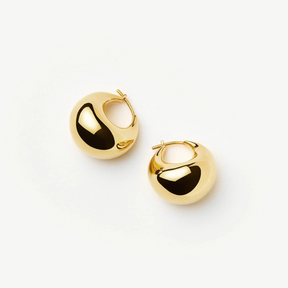 18K Gold Chubby Domed Hoops