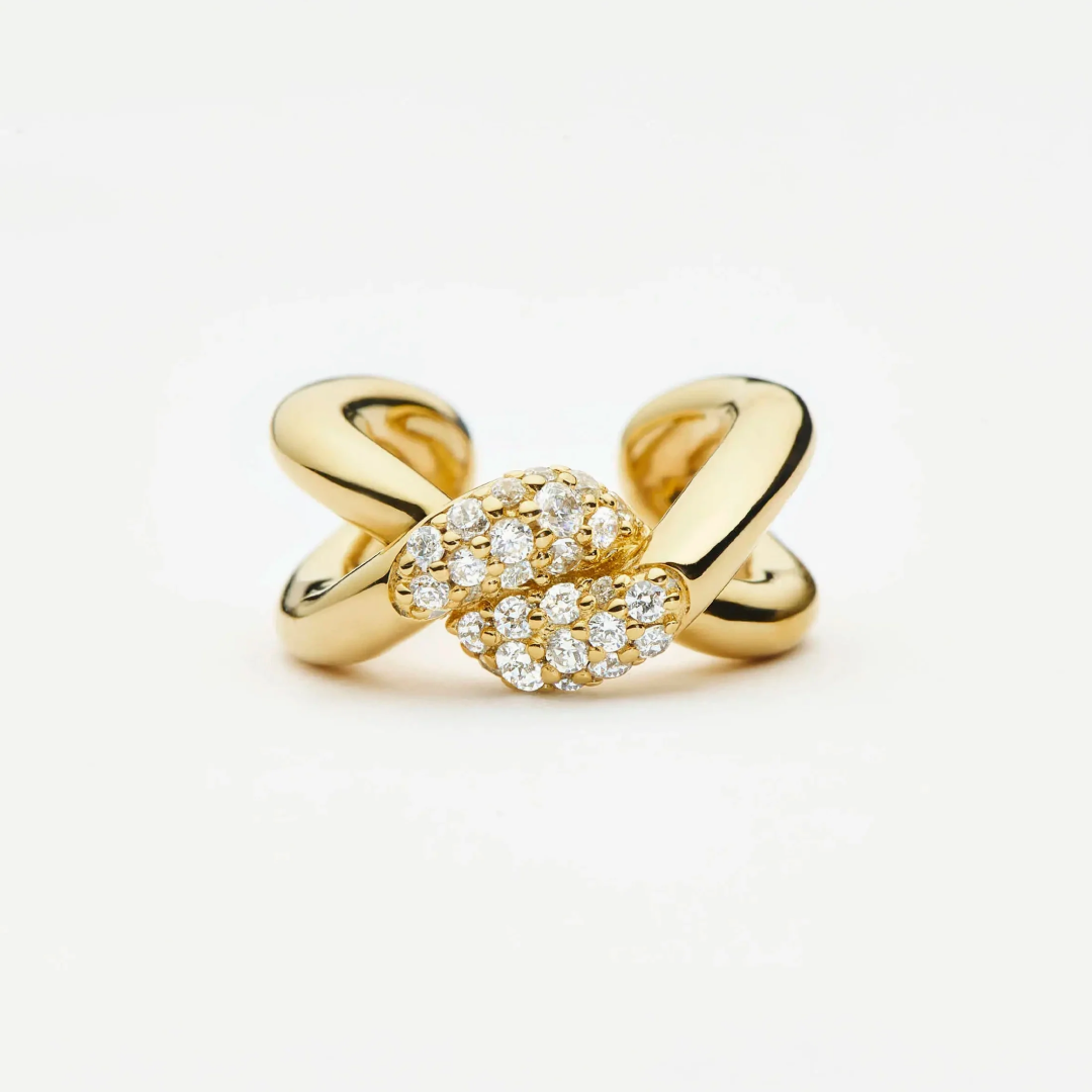 18K Gold Molten Snow Ear Cuff