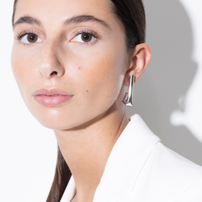 Statement Rhodium Silver Tina Earrings