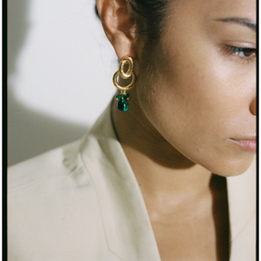 Statement Emerald Dangling Earrings