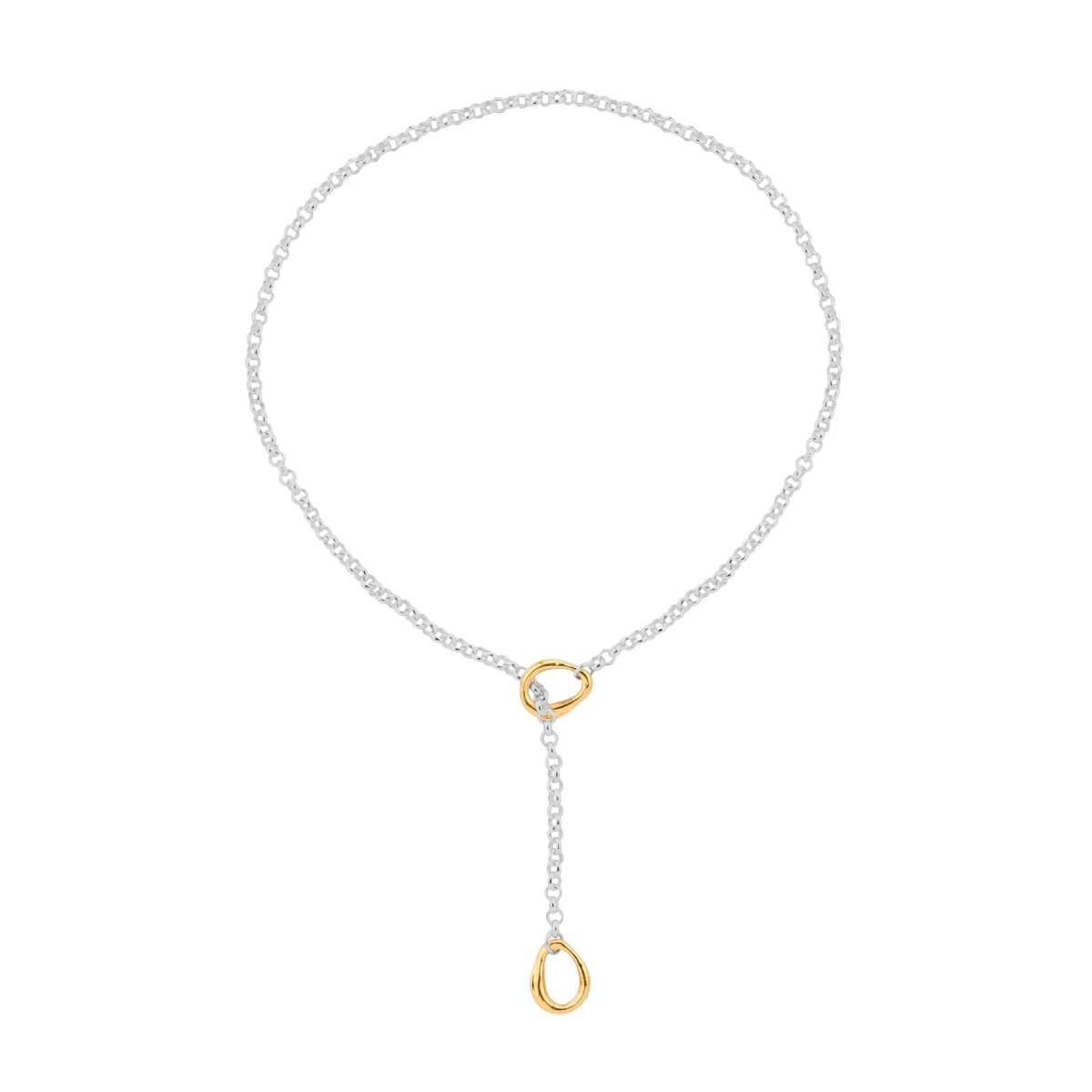Two-Tone Long Link Chain Necklace