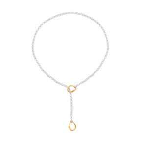 Two-Tone Long Link Chain Necklace