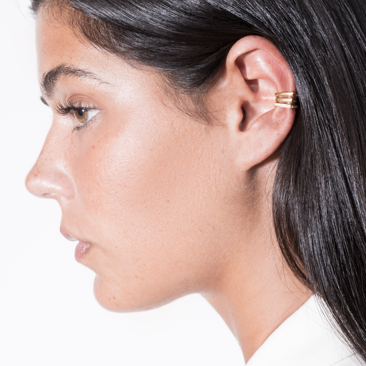 Angular Zirconia Tri-Ear Cuff