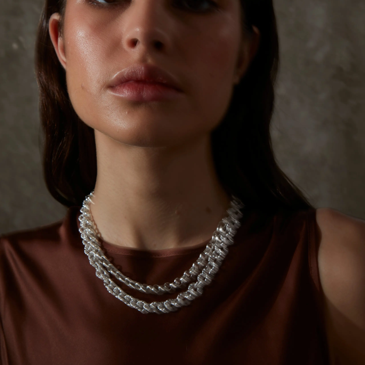 Rhodium Plated Mayal Necklace