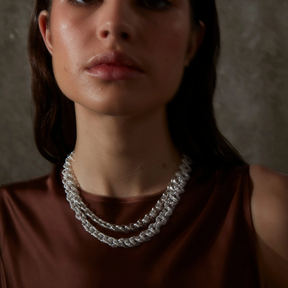 Rhodium Plated Mayal Necklace