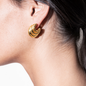 Textured Daphne Tri-Hoop Earrings