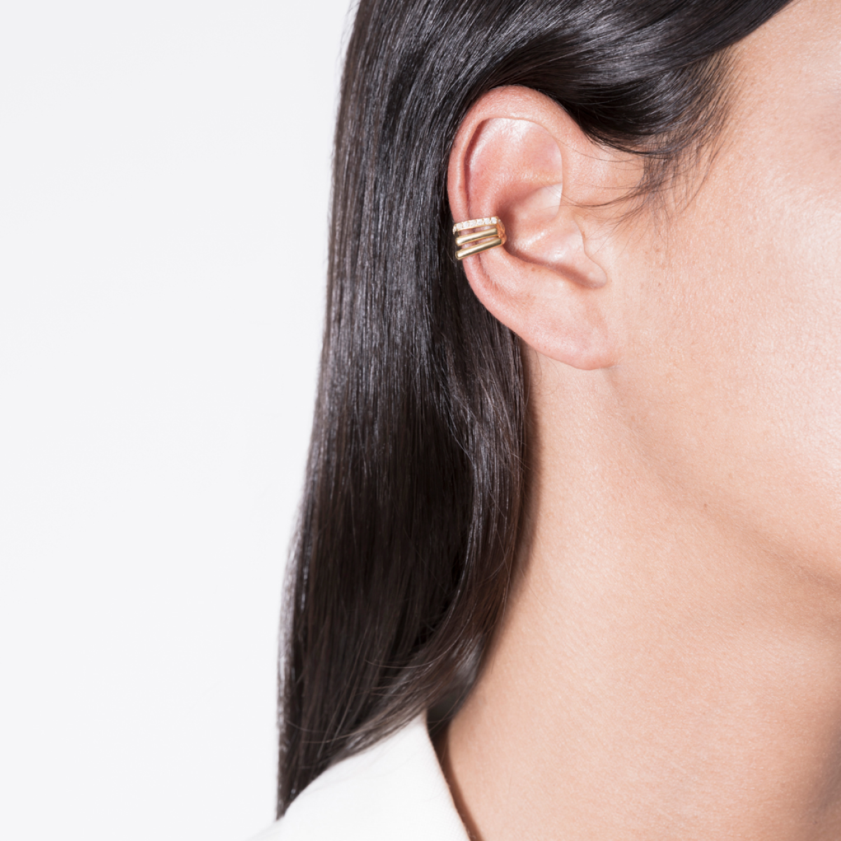 Angular Zirconia Tri-Ear Cuff