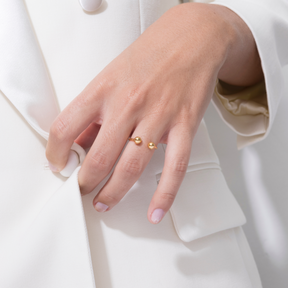 Minimalist Gold Barbell Ring