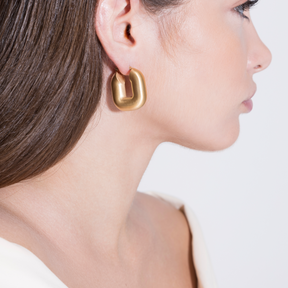 Chunky Matte Finish Hoop Earrings