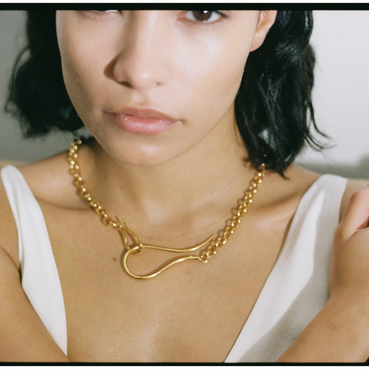 22K Gold Plated Hook Necklace
