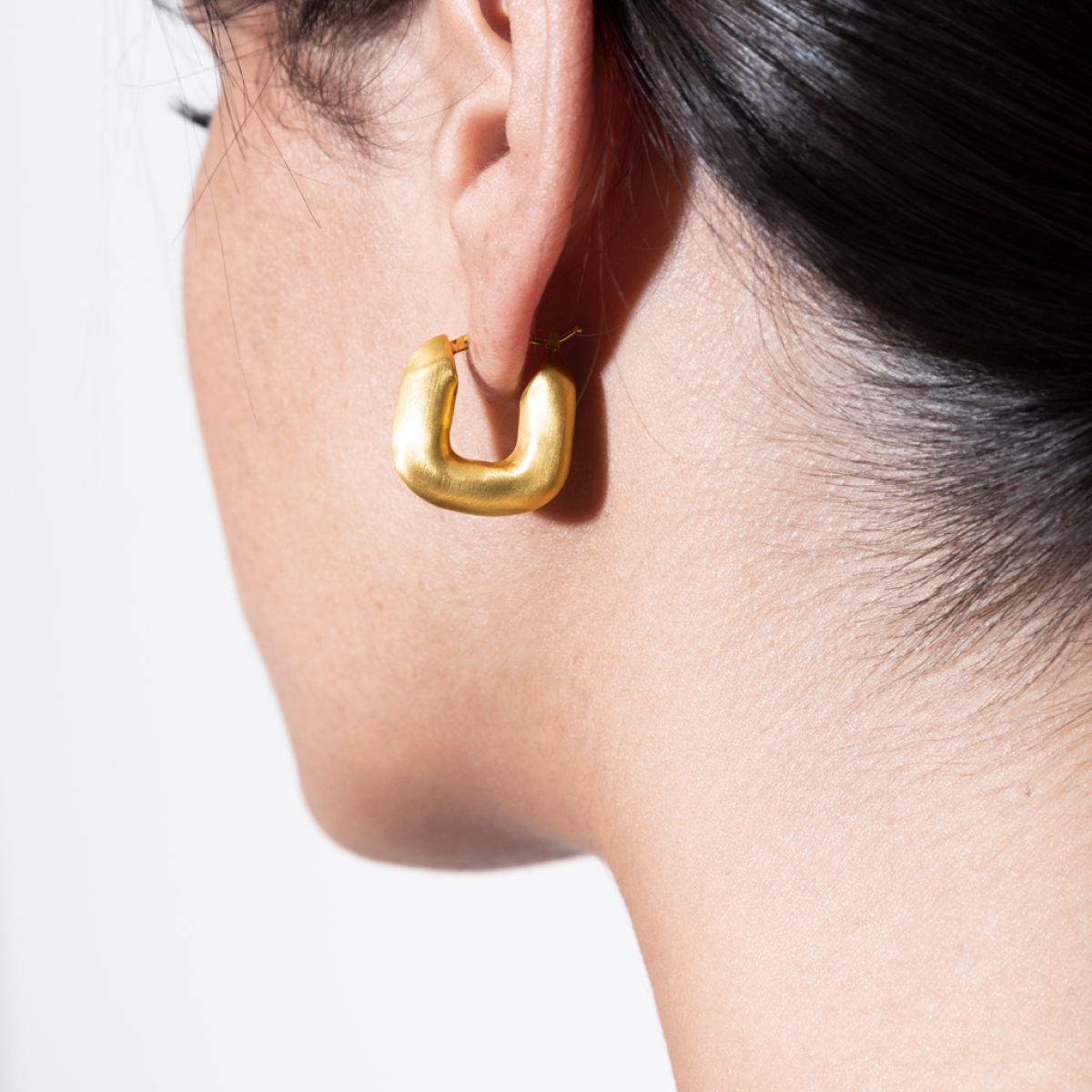 Chunky Matte Finish Huggie Earrings