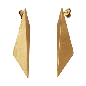 Matt-Finish Gold Prism Earrings