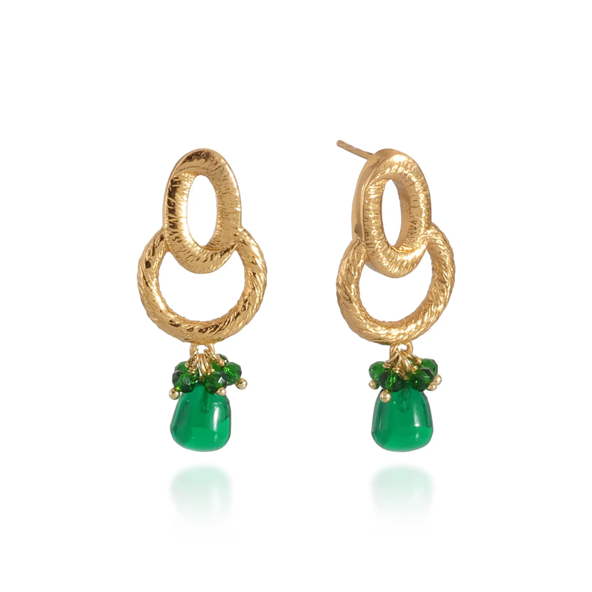 Statement Emerald Dangling Earrings