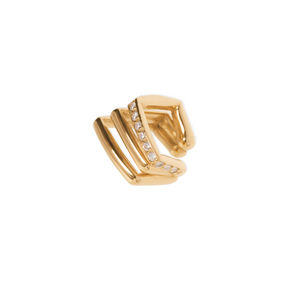 Angular Zirconia Tri-Ear Cuff