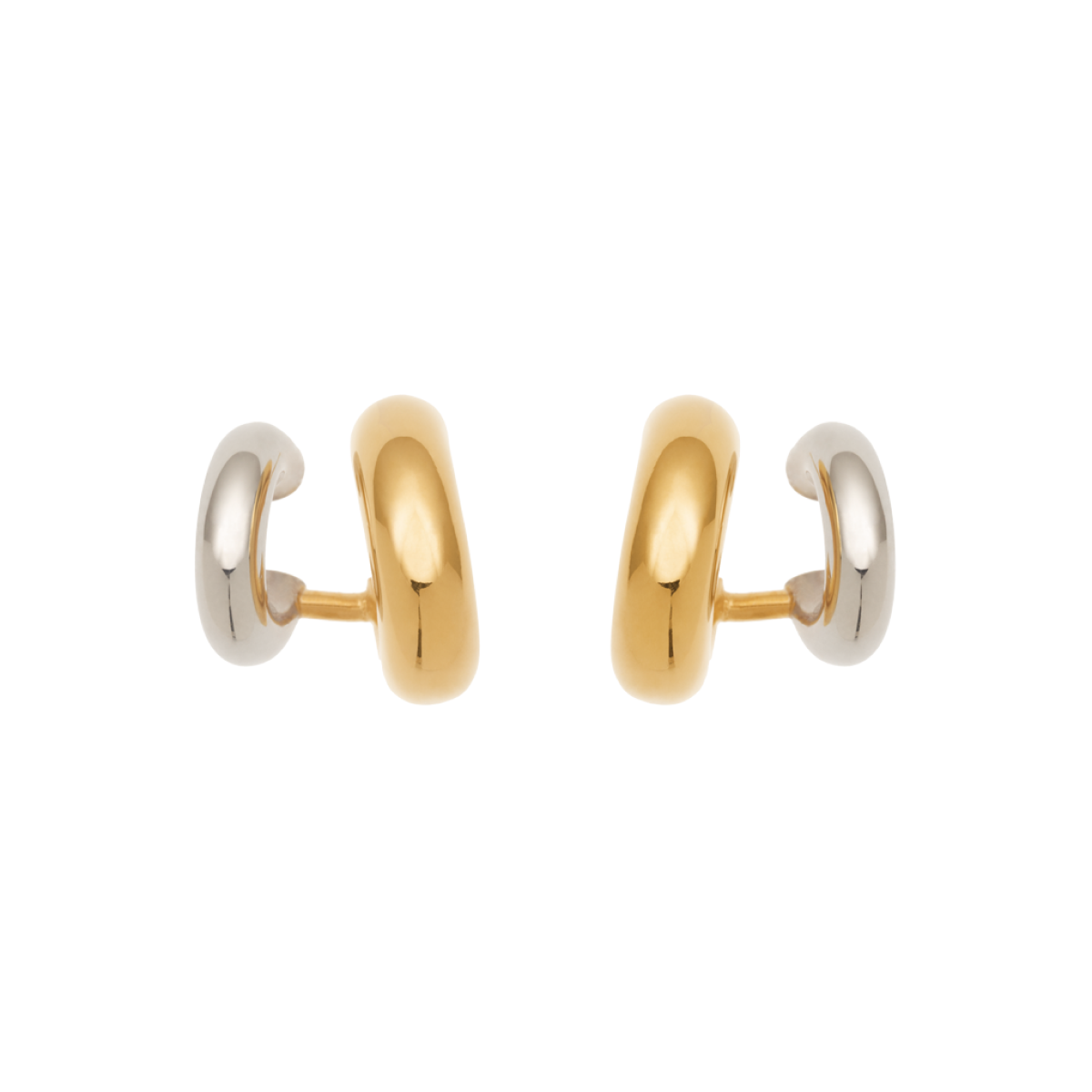 Two-Tone Francis Double Hoop Earrings