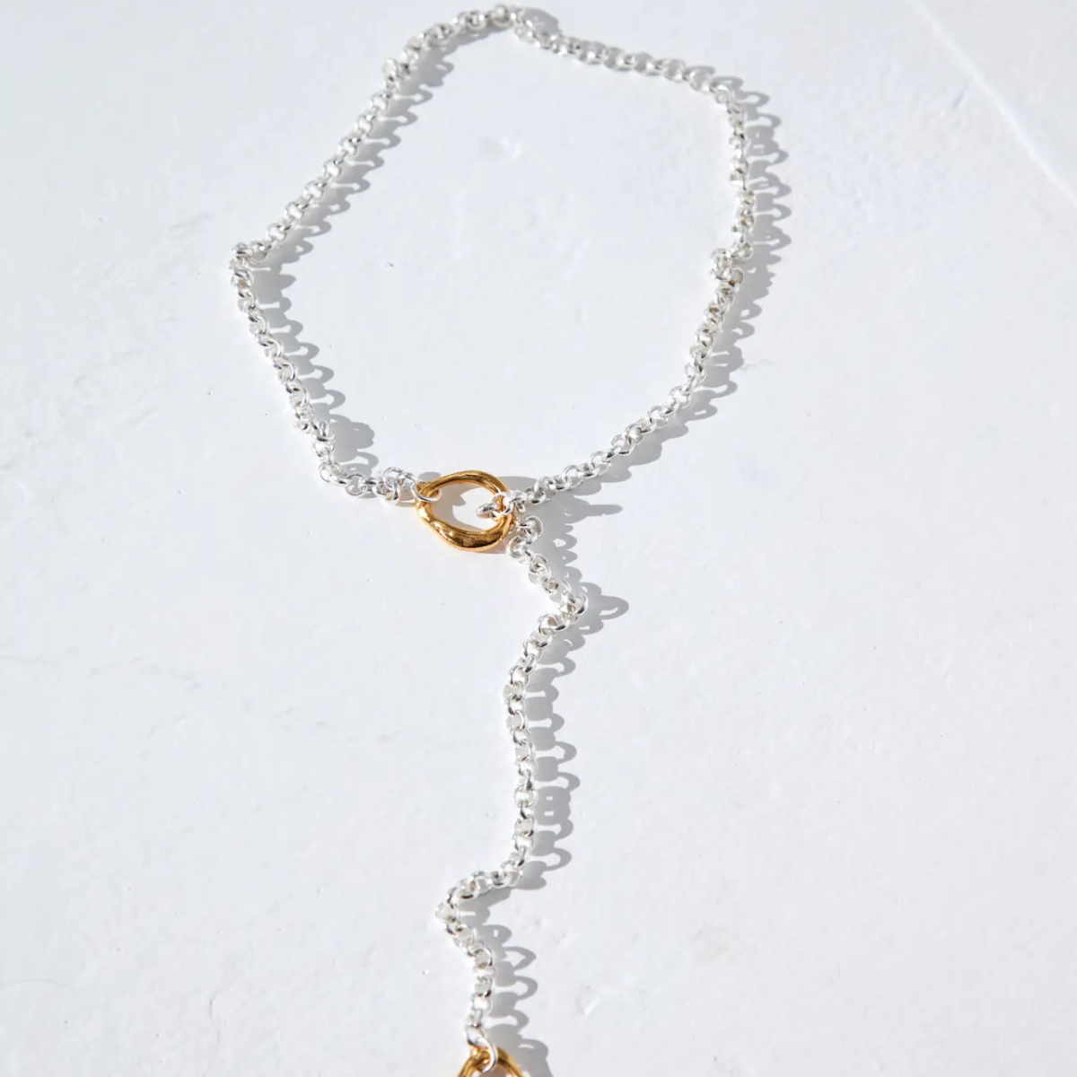 Two-Tone Long Link Chain Necklace