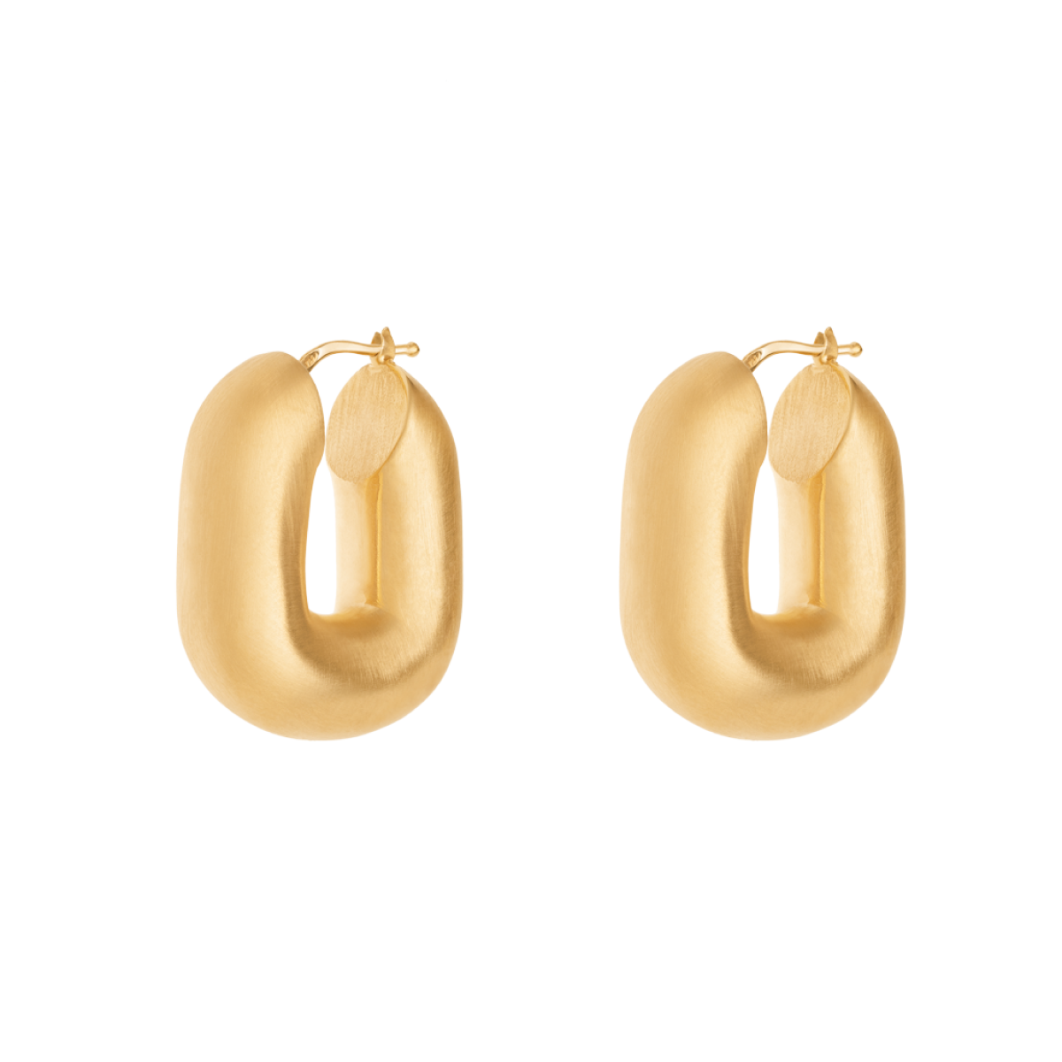 Chunky Matte Finish Magda Hoops