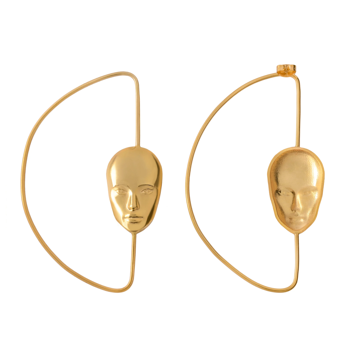 18K Gold Plated Half Moon Earrings