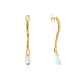 Clear Stone Long Neptune Earrings