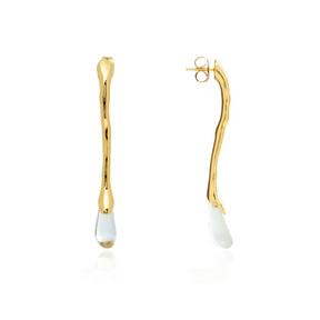 Clear Stone Long Neptune Earrings