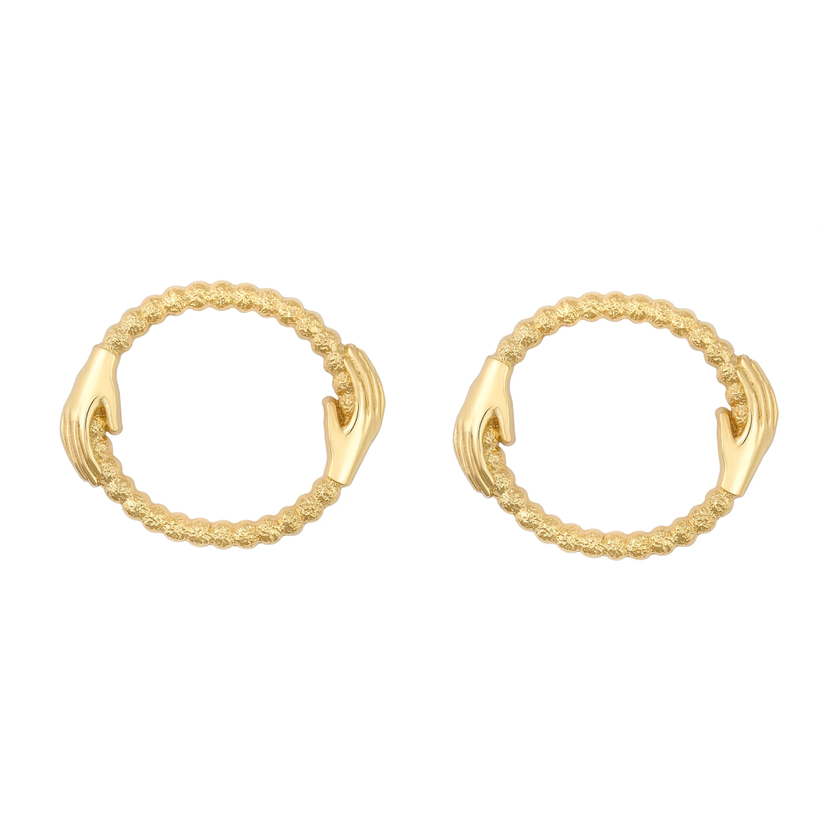 18K Gold Plated Hand Hoop Earrings