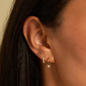 18K Gold Plated Crystal Pear Huggies