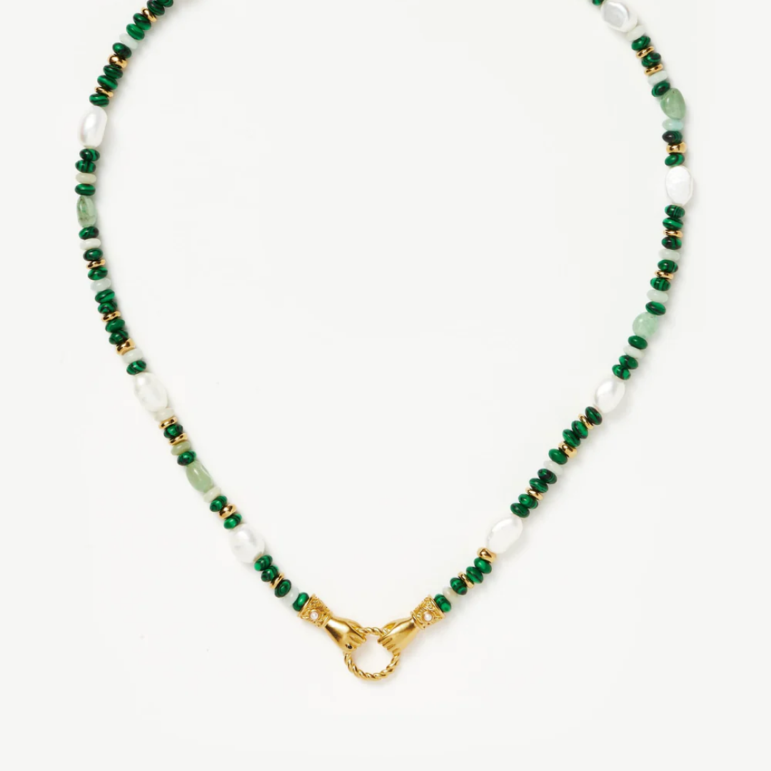 Harris Reed In Good Hands Green Beaded Necklace