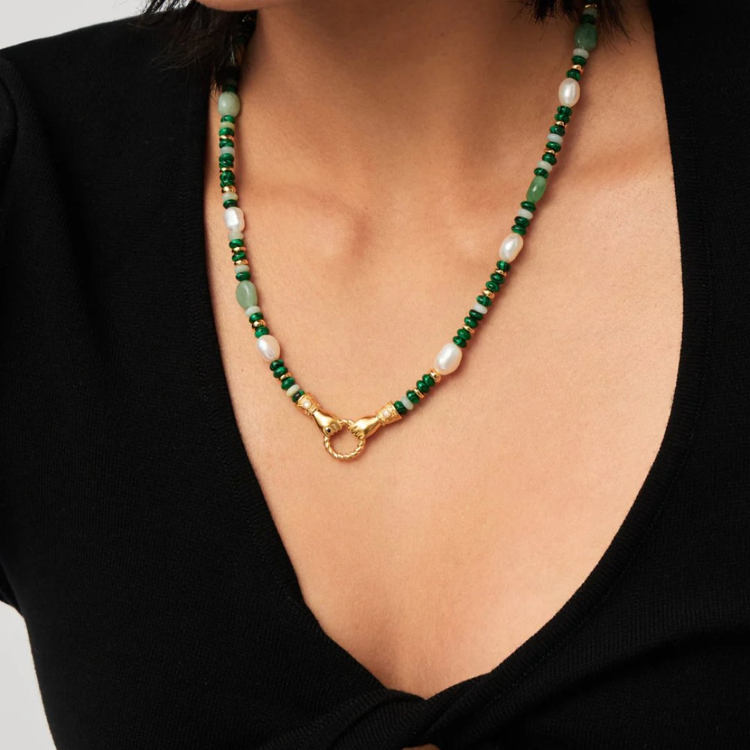 Harris Reed In Good Hands Green Beaded Necklace - Main Image