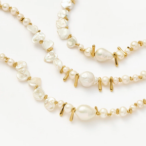 Mixed Pearl Statement Beaded Necklace