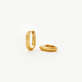 Ridged Oval Zenyu Link Hoop Earrings