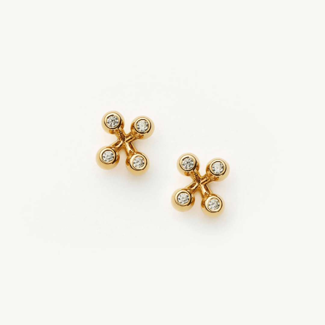 18K Gold Vermeil Atom Mini Stud Earrings