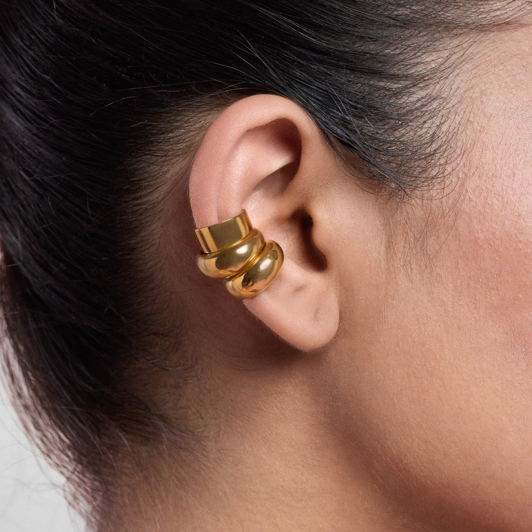 Set of 3 Chunky Gold Ear Cufs