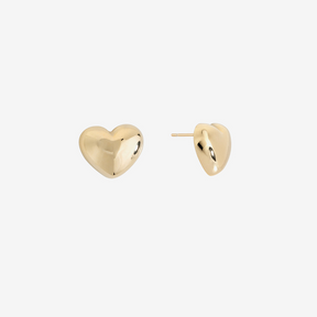 14K Gold Plated Lucy Heart Stud Earrings