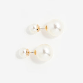 Double Ball Swarovski Pearl Earrings