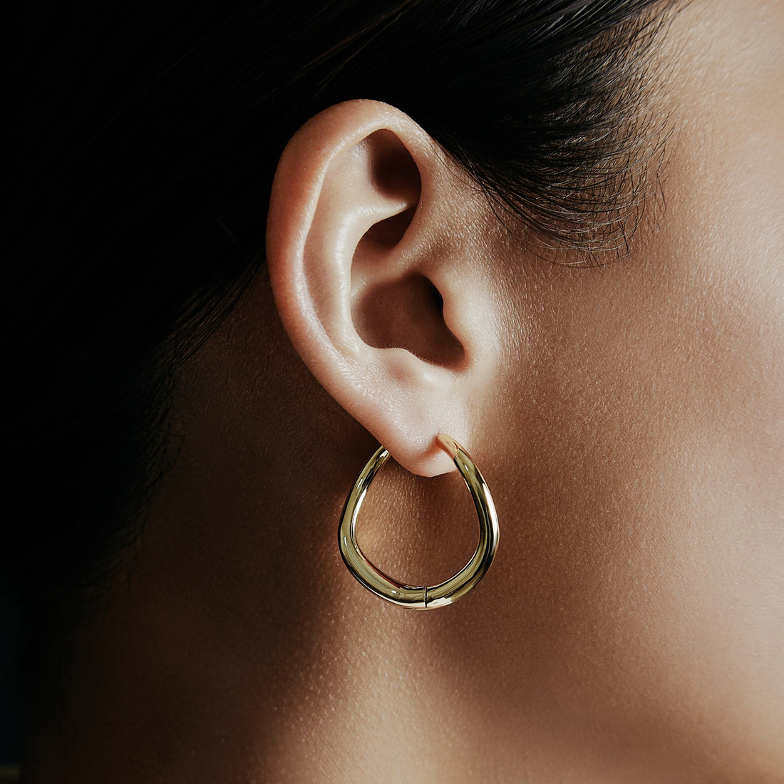14K Gold Plated Kei Hoop Earrings