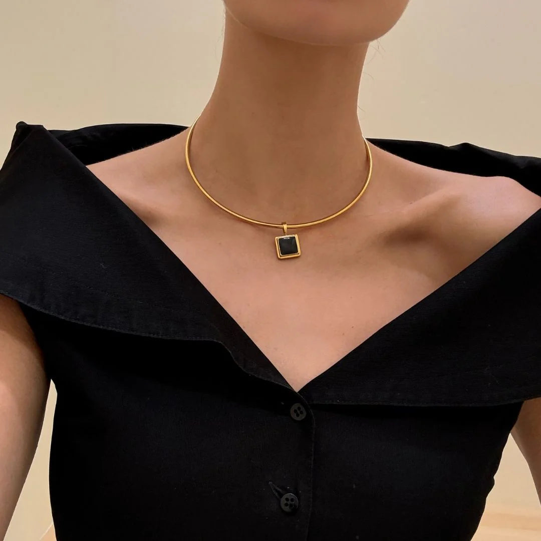 18K Gold Plated Solene Charm Choker
