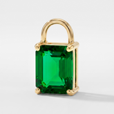 Lab Grown Emerald Padlock Charm