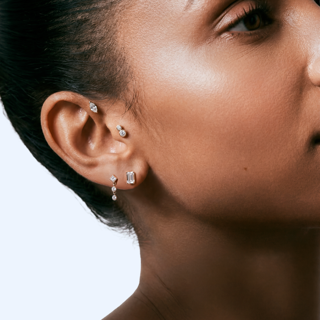 Lab Grown Diamond Trio Charm Earrings