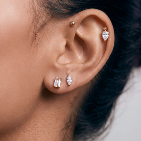 Lab Grown Diamond Pear Droplet Stud Earrings