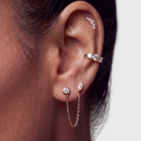 Lab Grown Diamond Climber Stud Earrings