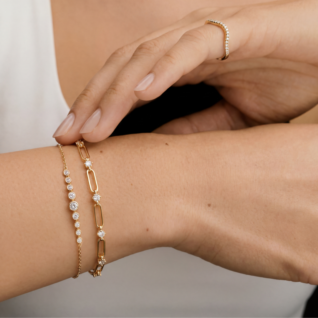 Lab Grown Diamond Graduating Cluster Bracelet